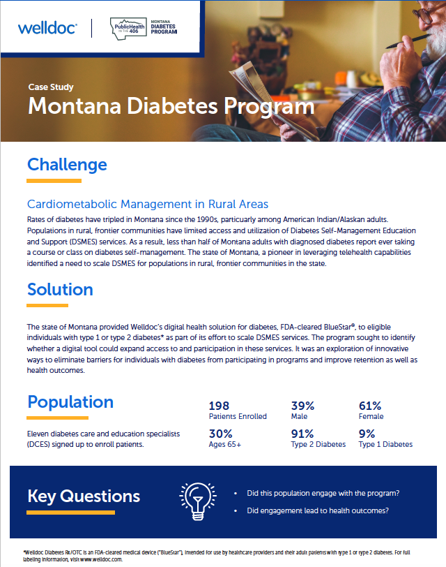 Case Study Montana Diabetes Program Welldoc Digital Health Platform